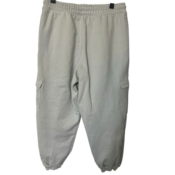 Gymshark Women's Sz M Oversized Cargo Legacy Fleece Joggers Logo Grayish Blue - Picture 4 of 6